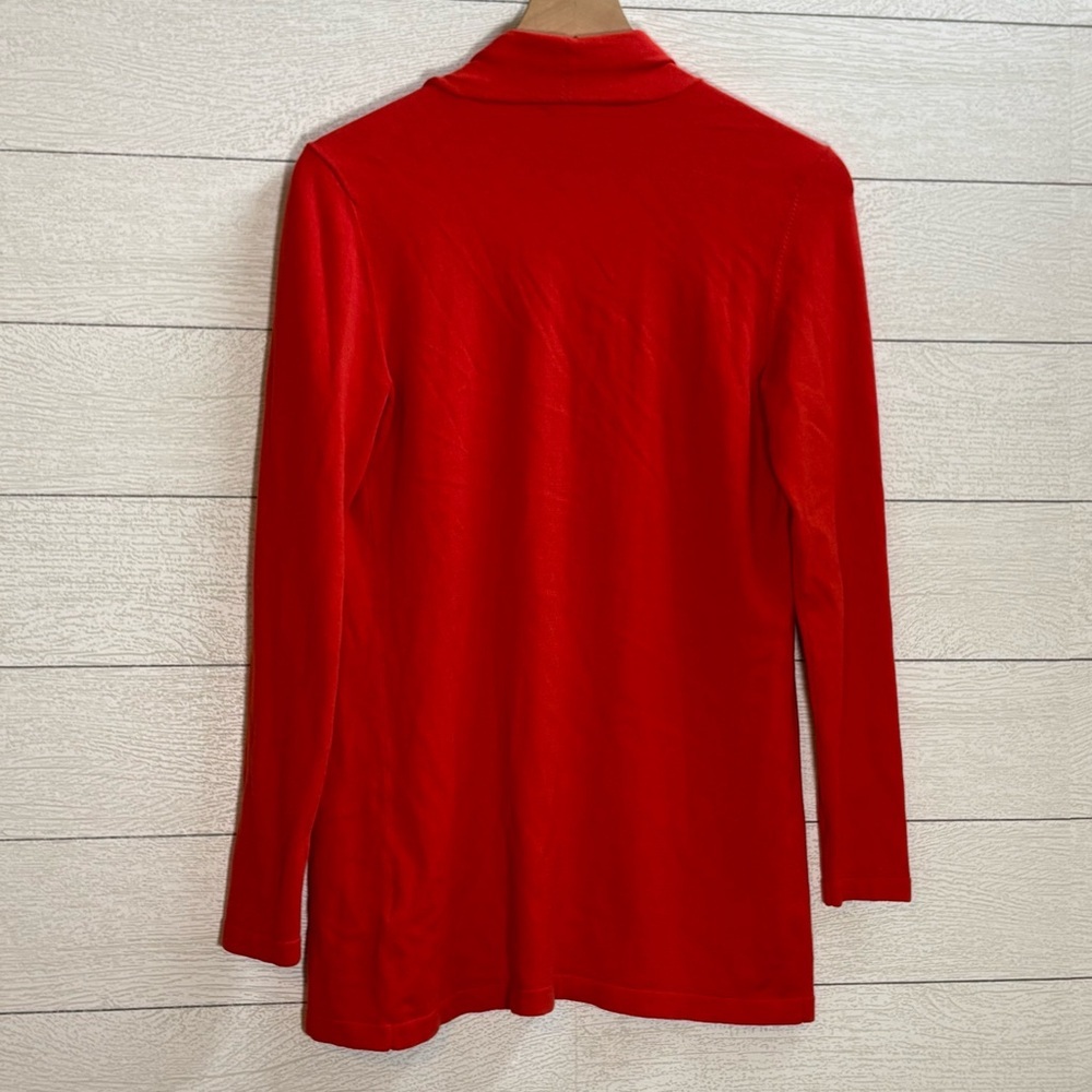 J. McLaughlin Halsey Open-Front Cotton Cardigan | Tomato Red | Size XS - Picture 11 of 11